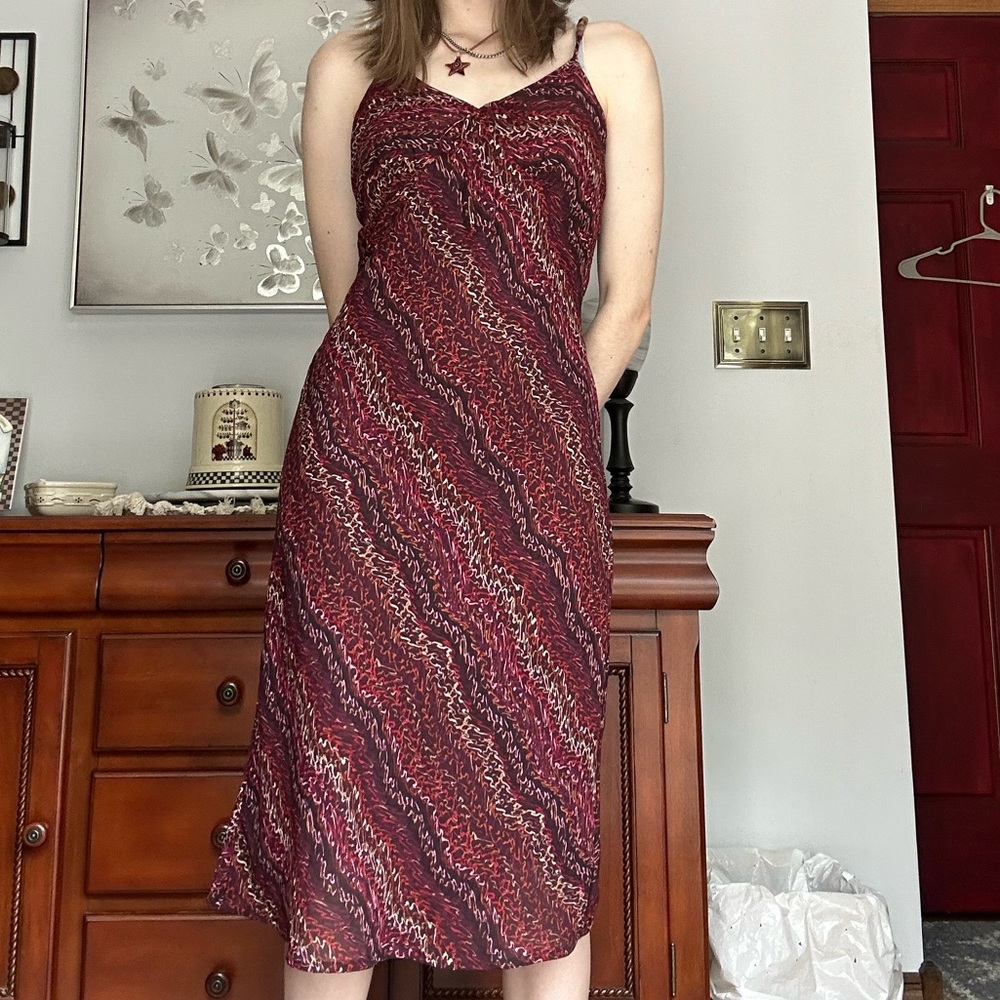 Kathie Lee Collection Long Maxi Dress with Beaded Straps and Bow on the Front.